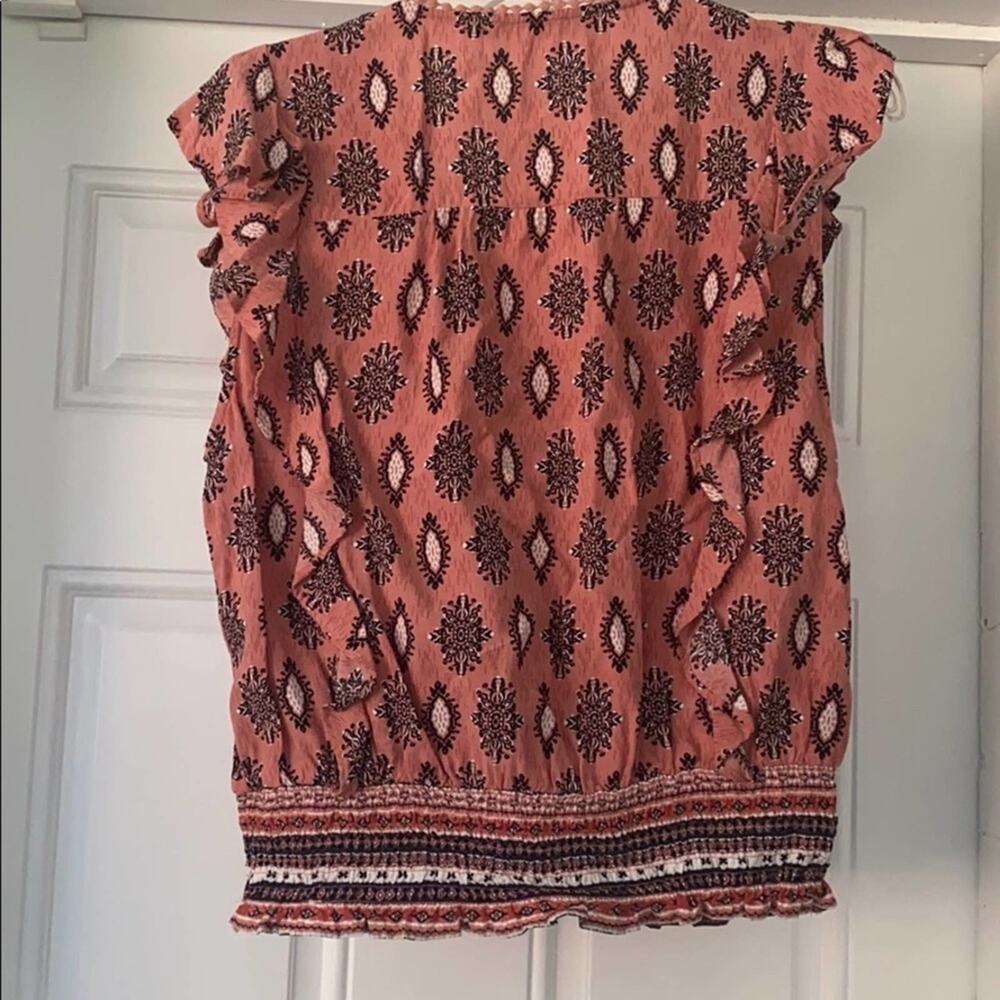 American Rag Pink & Black Ruffled Top - Picture 5 of 5